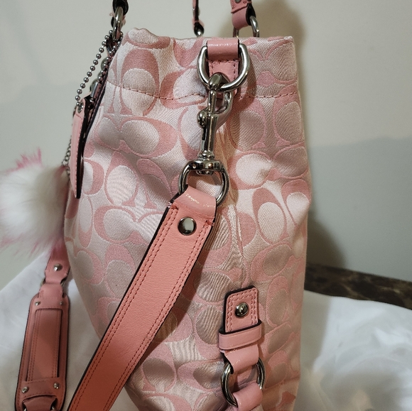 Coach Monogram Ashley Blush Pink  2way Shoulder Bag EUC - Picture 13 of 16
